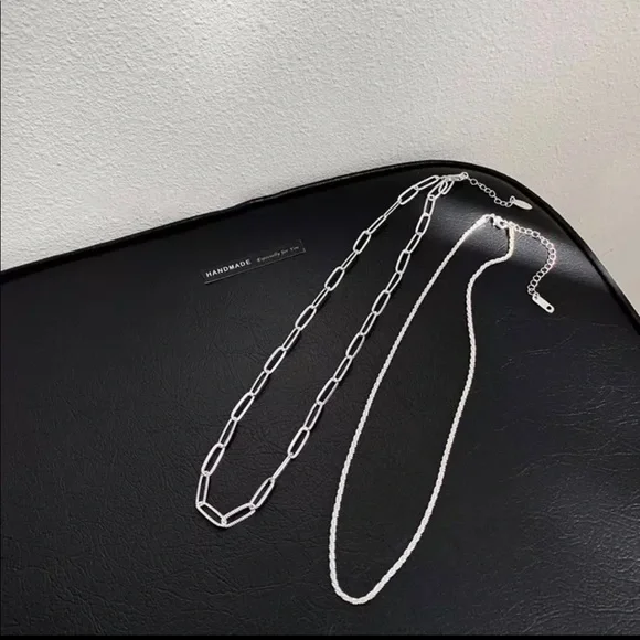 S925 2PC/SET SPARKLING CHAIN CHOKER NECKLACE - Picture 14 of 16